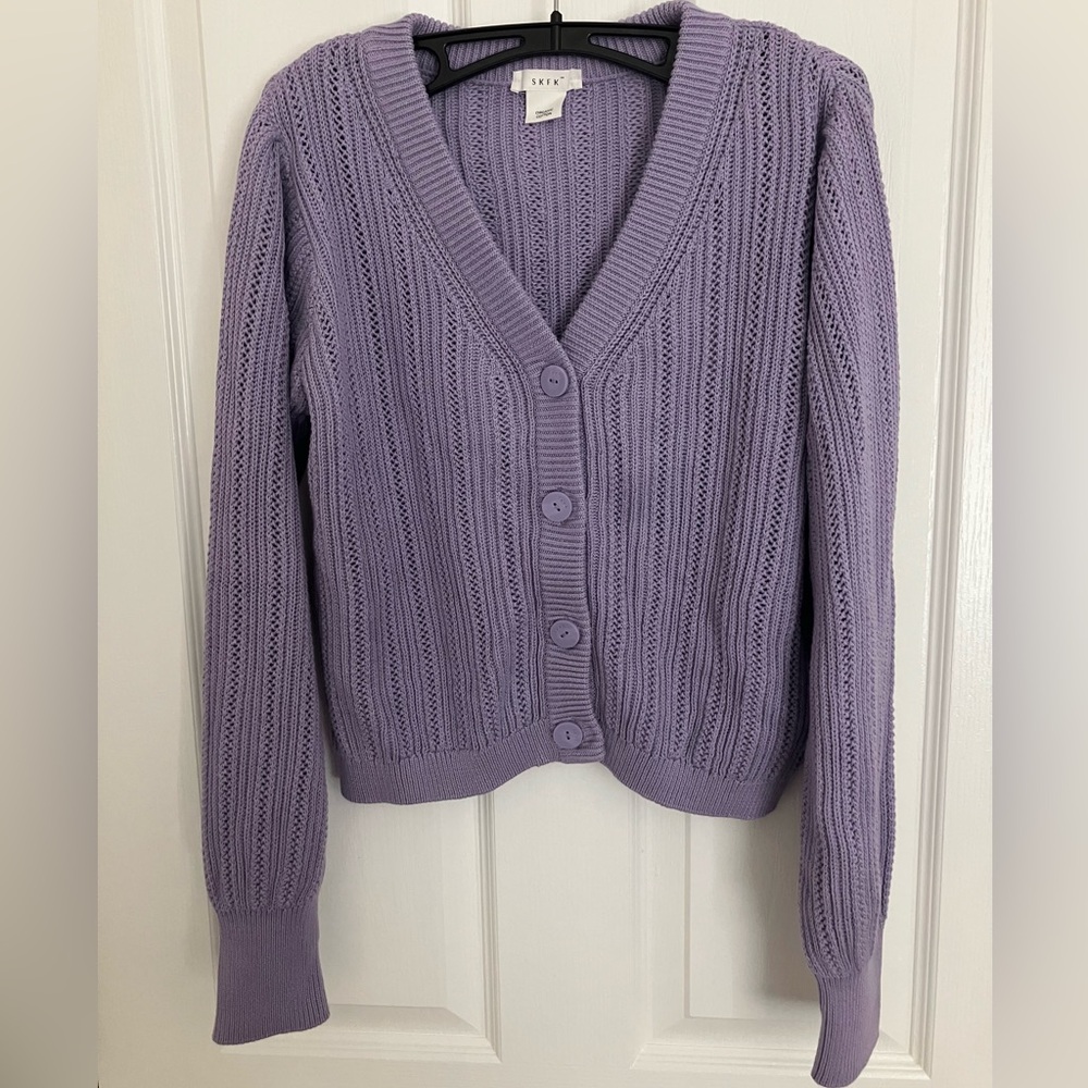 Skunkfunk Lavender purple Cardigan Sweater